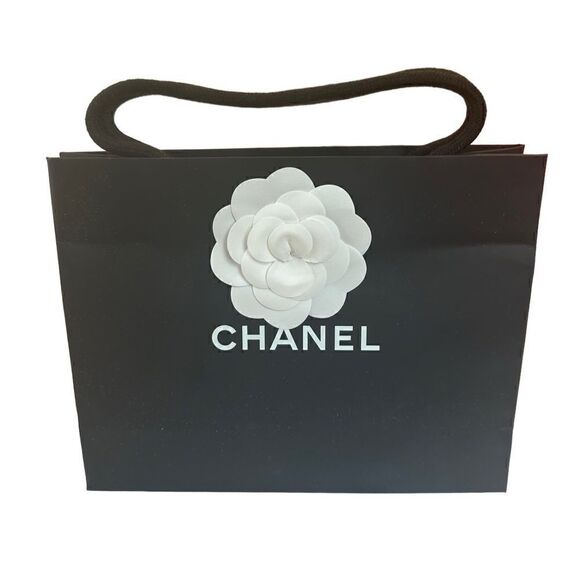 Chanel Black Bag with White Camellia - Picture 1 of 4